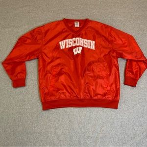 Vintage Wisconsin Badgers Red Oak Sportswear Unisex Large Windbreaker Crewneck